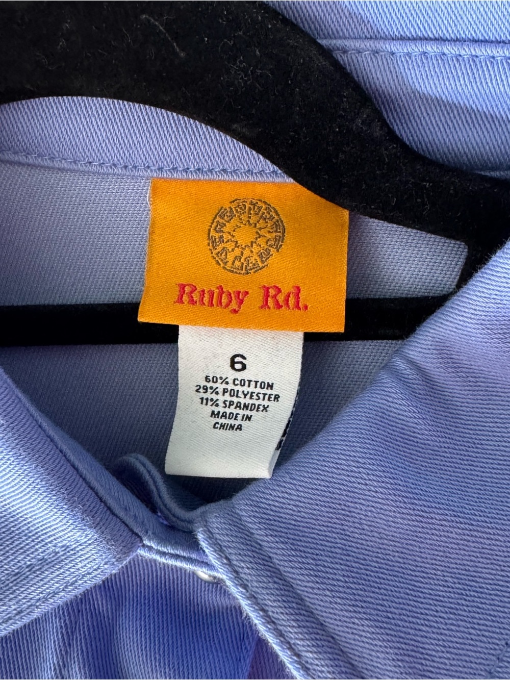 Ruby Rd. Periwinkle Button-Front Jean Jacket - Picture 2 of 3